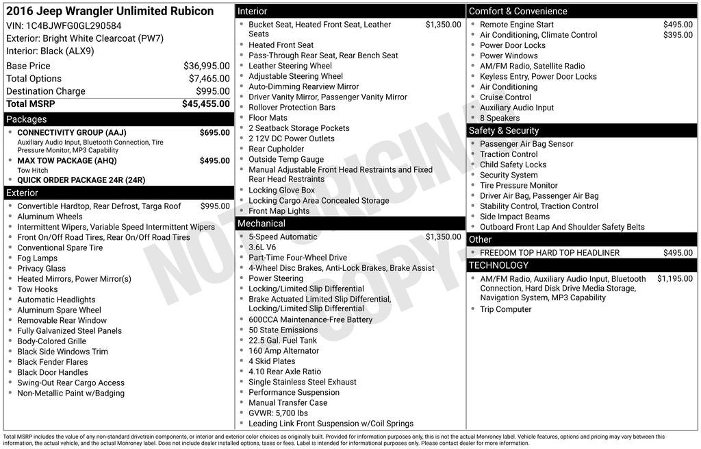 2016 Jeep Wrangler Unlimited Rubicon