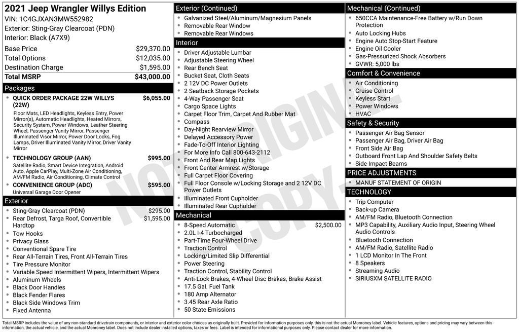 2021 Jeep Wrangler Willys