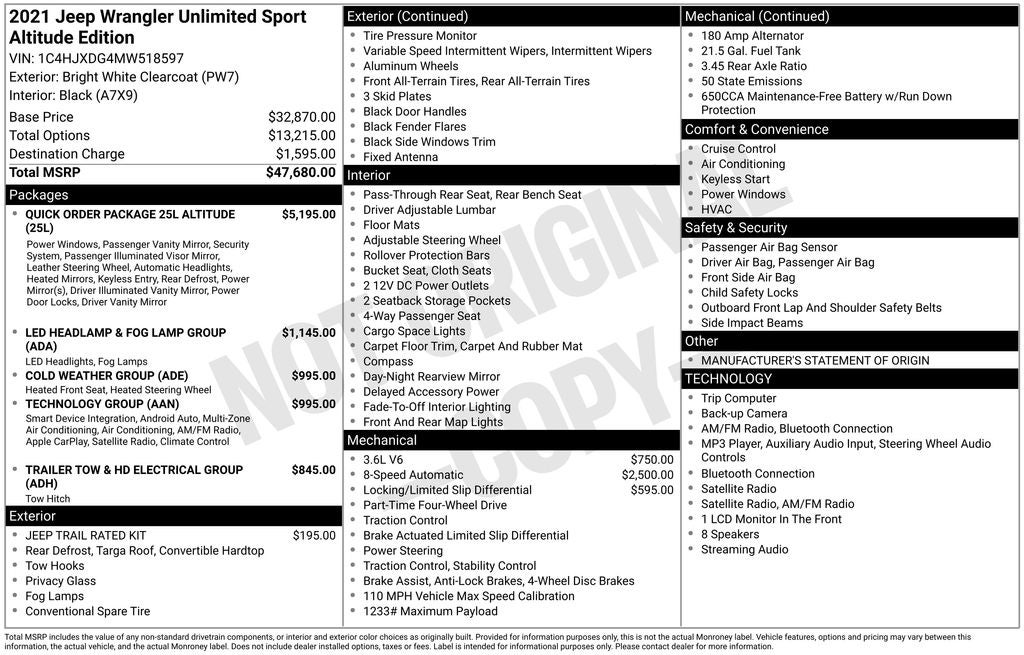 2021 Jeep Wrangler Unlimited Sport Altitude