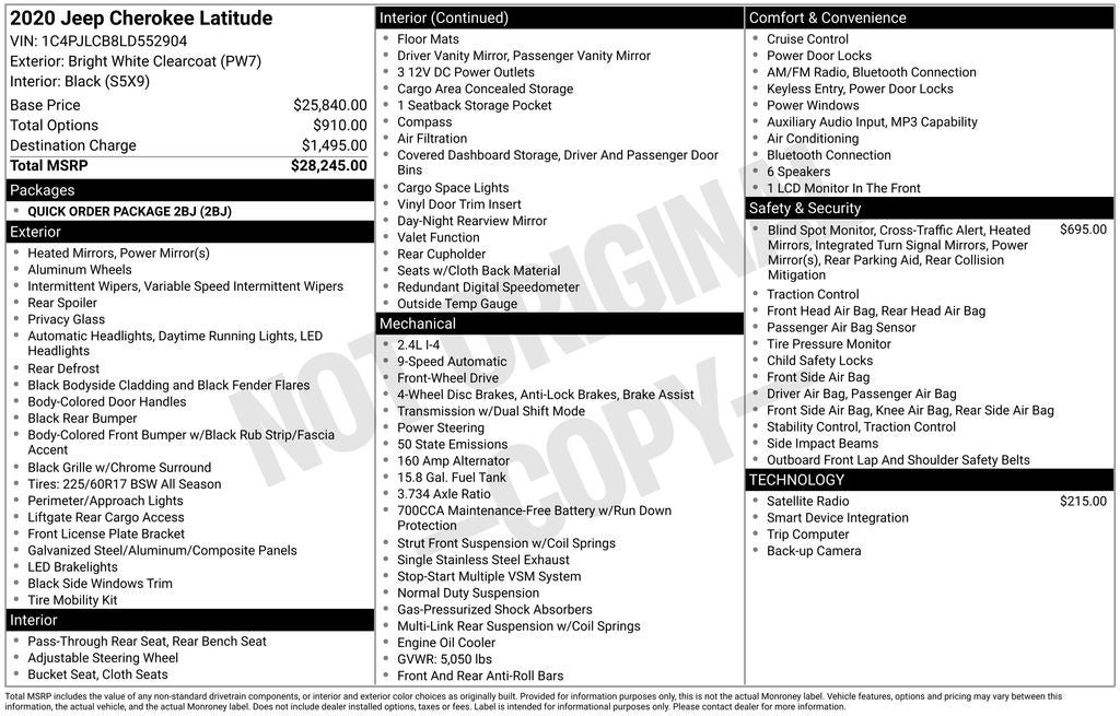 2020 Jeep Cherokee Latitude