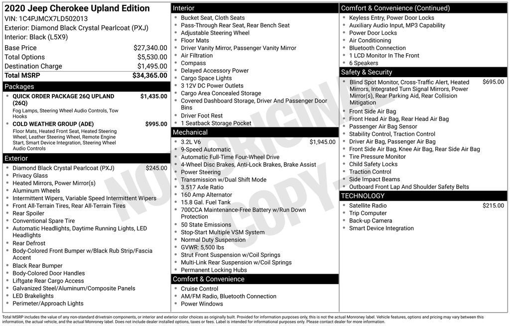 2020 Jeep Cherokee Upland