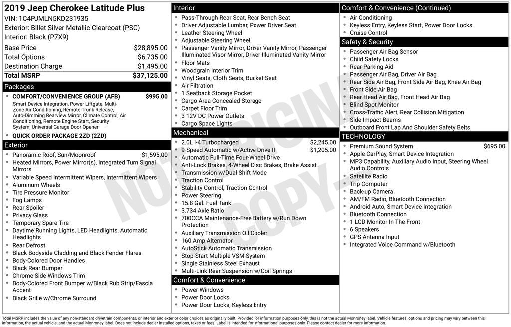2019 Jeep Cherokee Latitude Plus