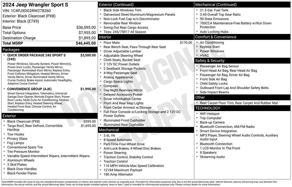 2024 Jeep Wrangler Sport S