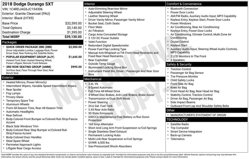 2018 Dodge Durango SXT