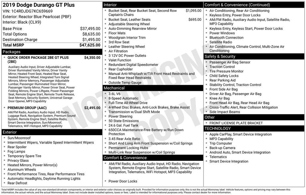 2019 Dodge Durango GT Plus