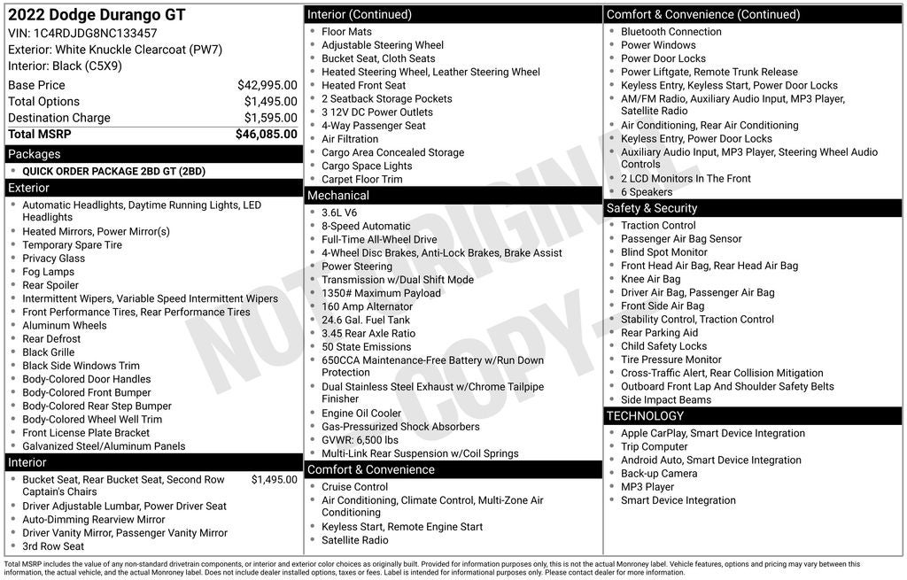 2022 Dodge Durango GT