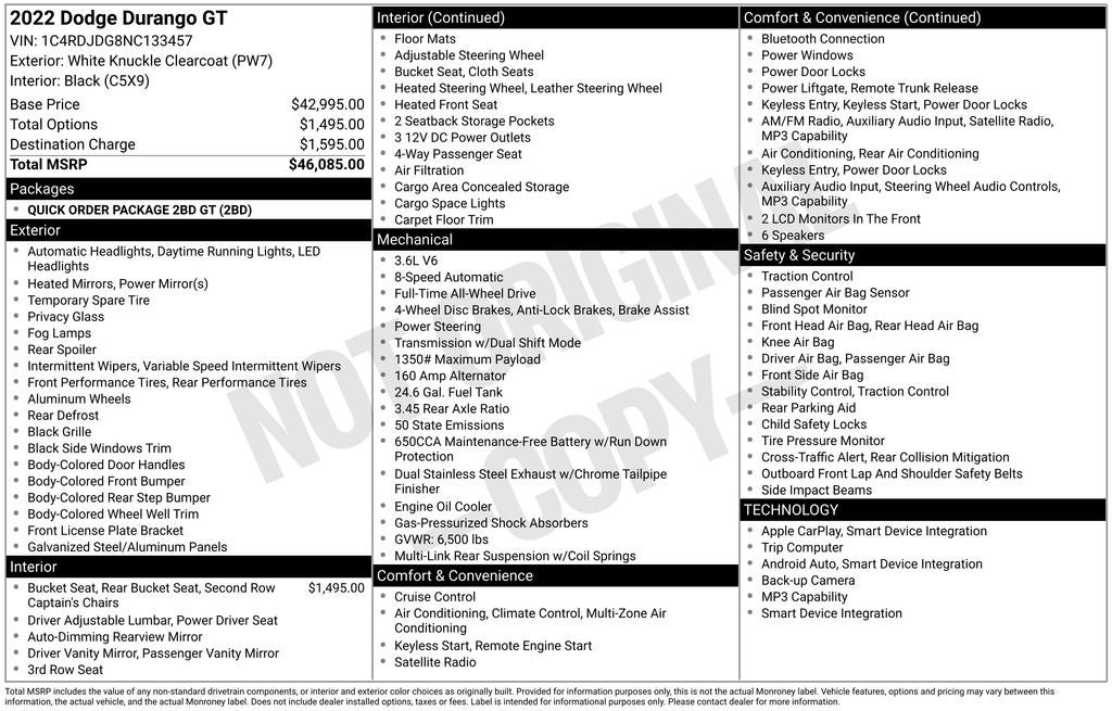 2022 Dodge Durango GT