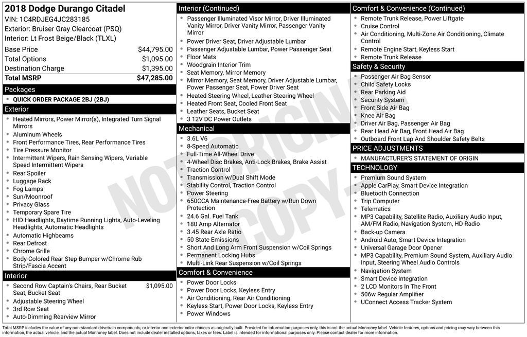 2018 Dodge Durango Citadel
