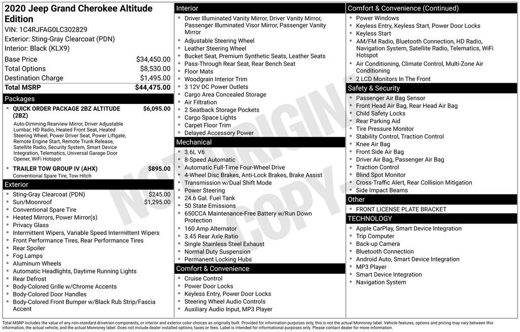 2020 Jeep Grand Cherokee Altitude