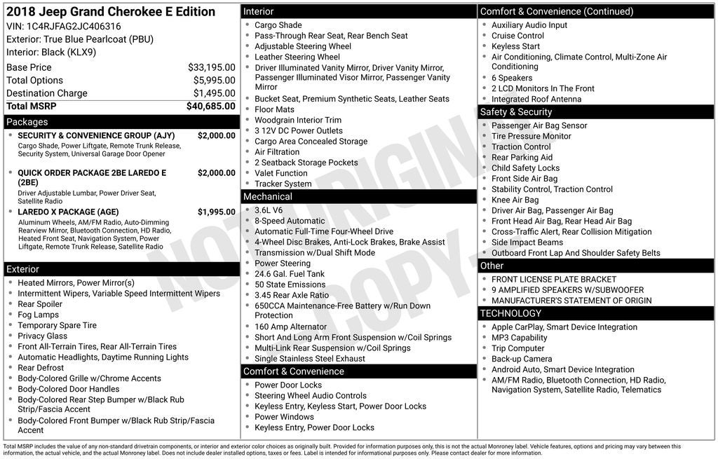 2018 Jeep Grand Cherokee Laredo E
