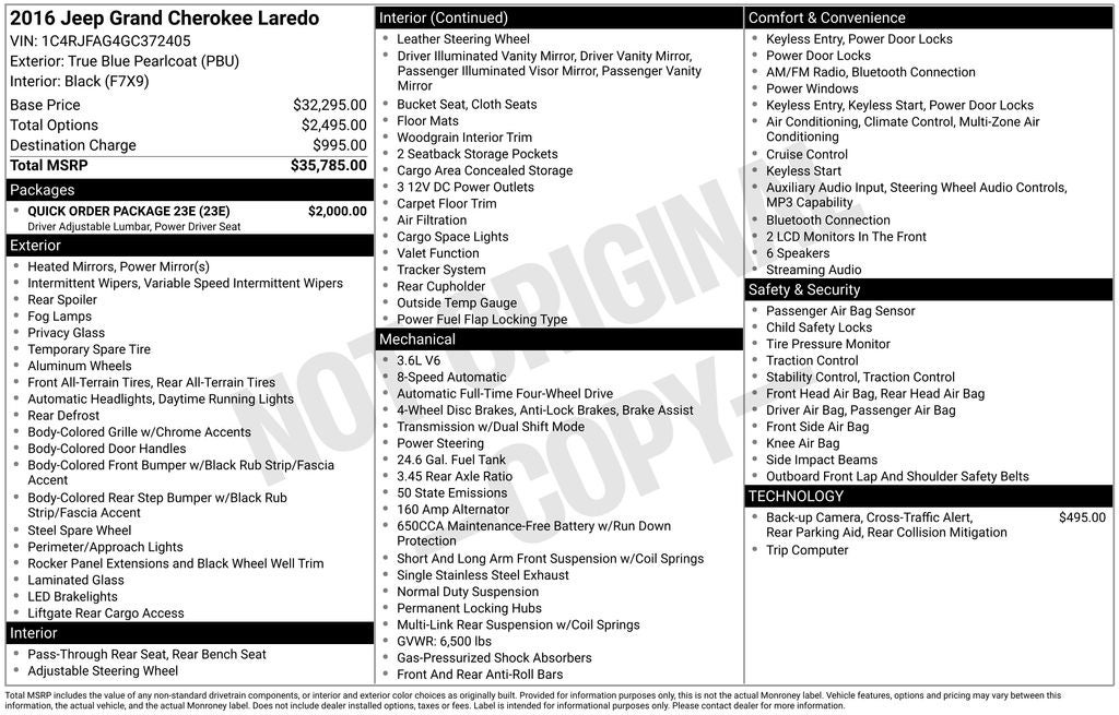 2016 Jeep Grand Cherokee Laredo