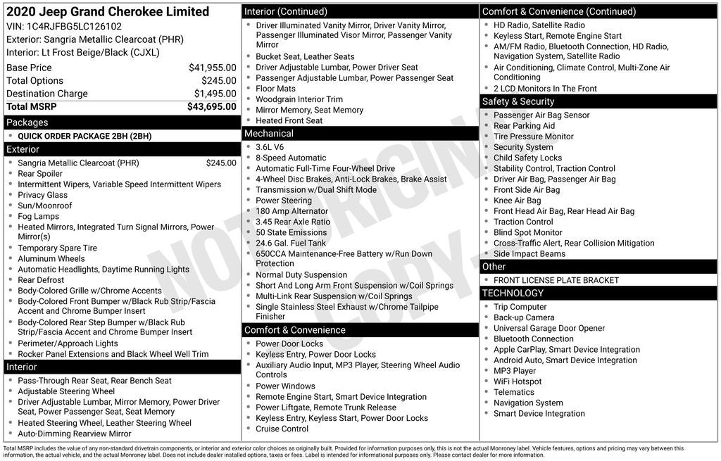 2020 Jeep Grand Cherokee Limited