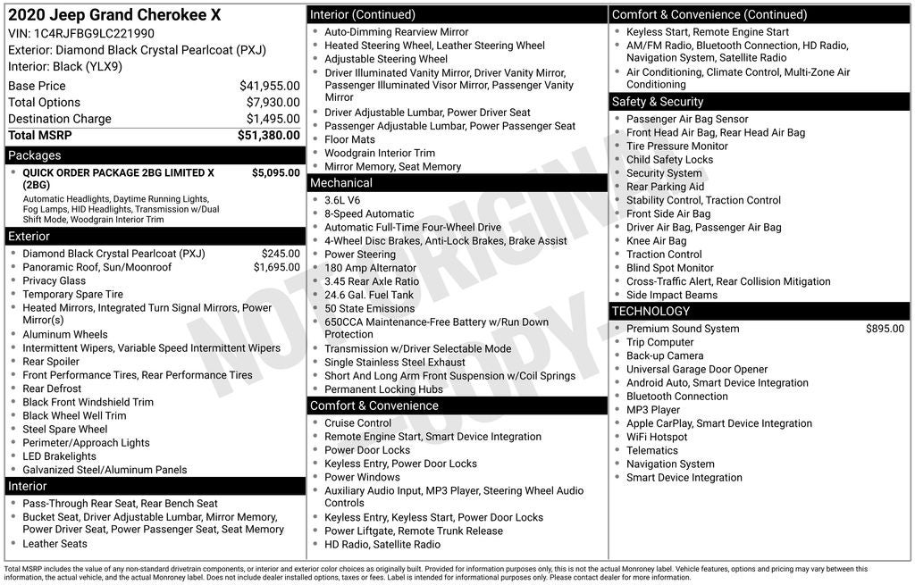 2020 Jeep Grand Cherokee Limited X