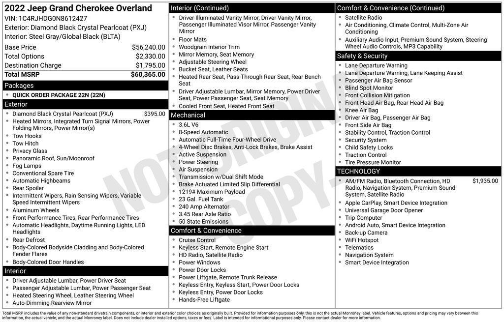 2022 Jeep Grand Cherokee Overland
