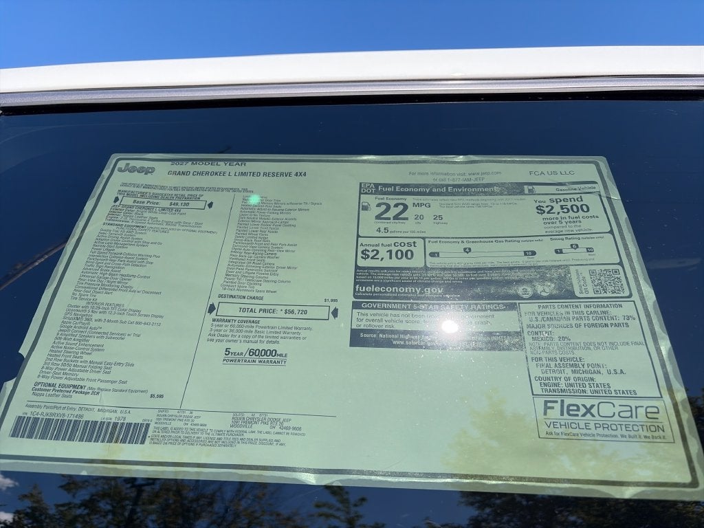 2027 Jeep Grand Cherokee L Limited Reserve