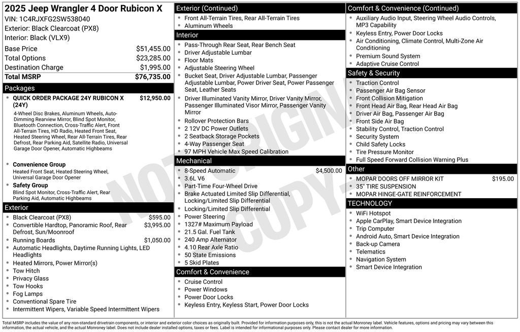 2025 Jeep Wrangler Rubicon X