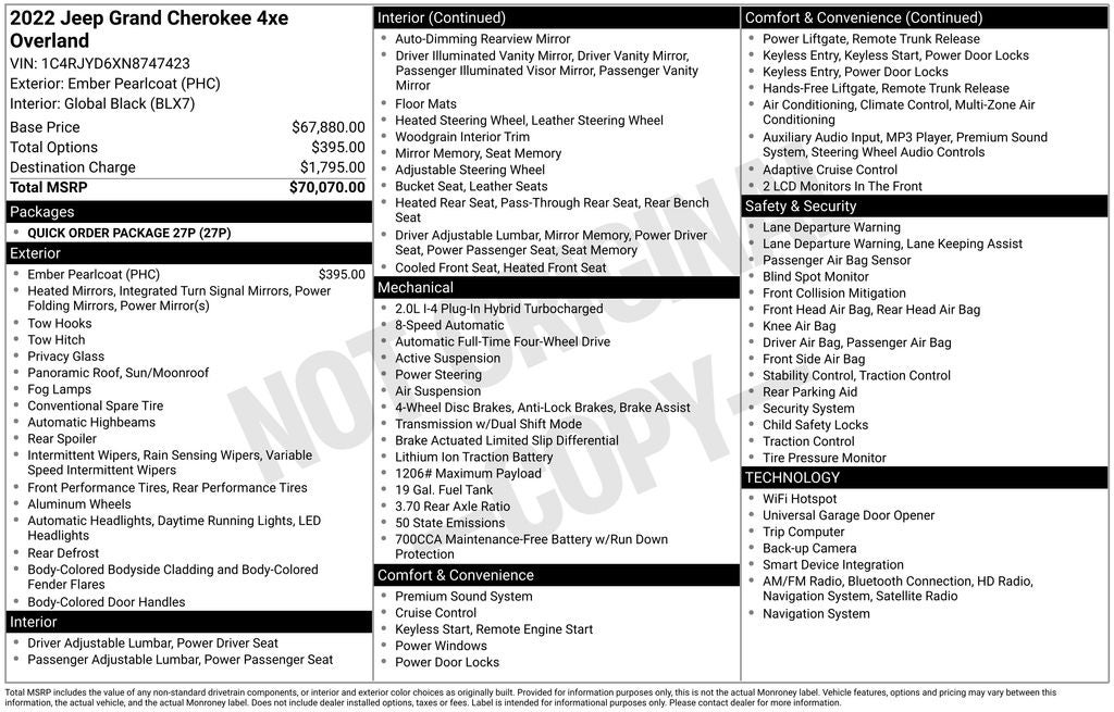 2022 Jeep Grand Cherokee Overland 4xe