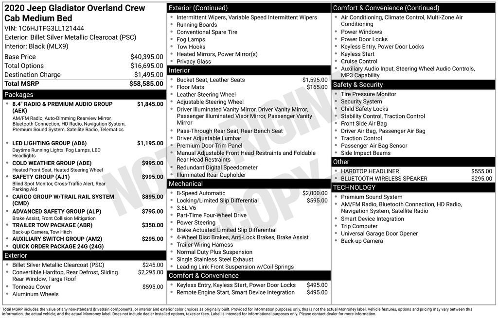 2020 Jeep Gladiator Overland