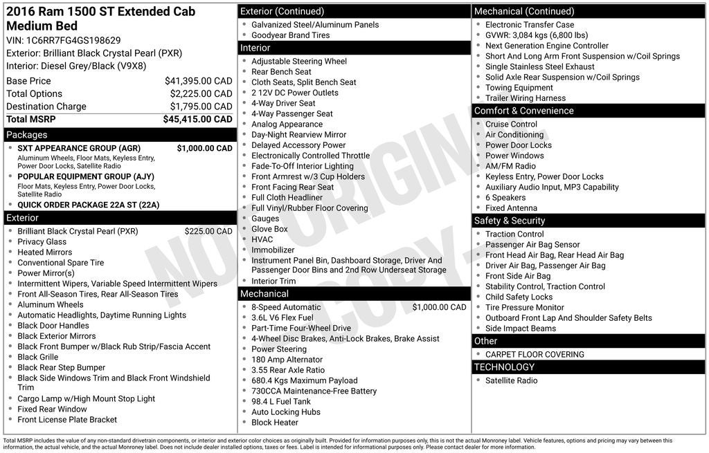 2016 RAM 1500 Tradesman