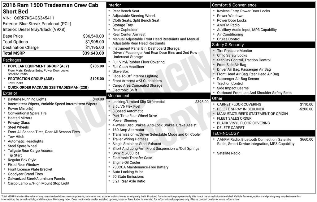 2016 RAM 1500 Tradesman