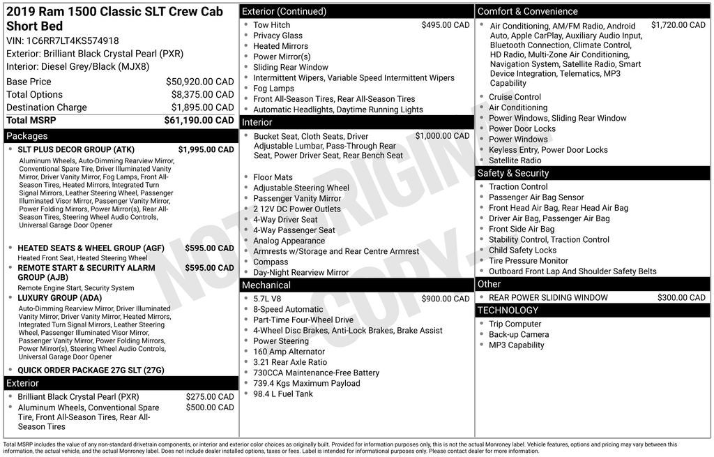 2019 RAM 1500 Classic SLT