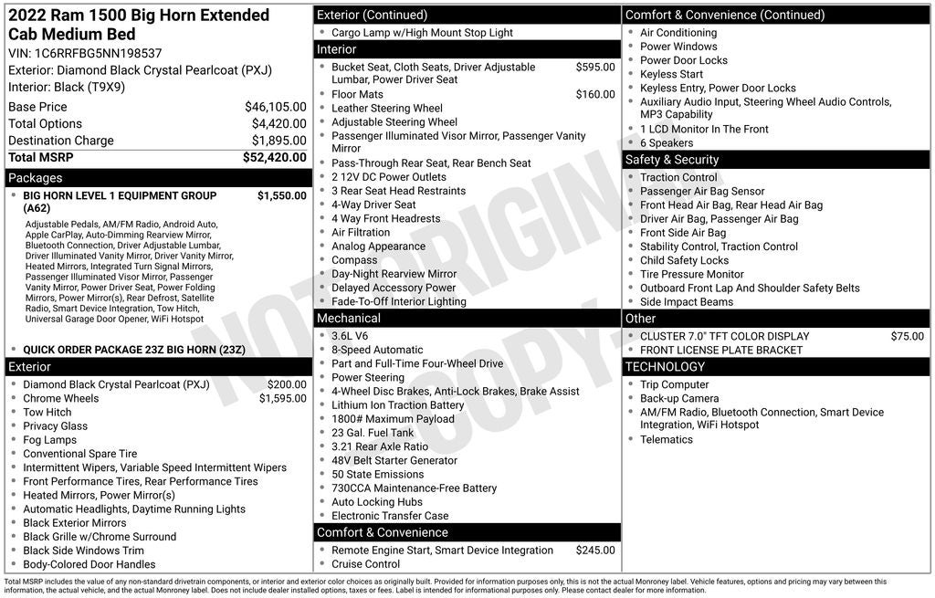 2022 RAM 1500 Big Horn/Lone Star
