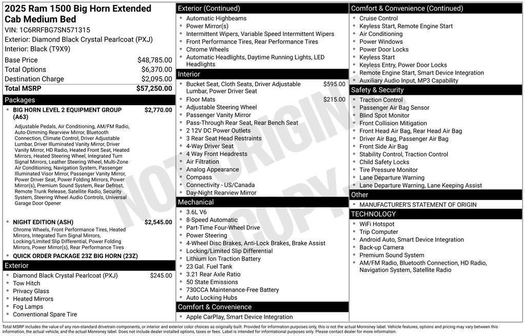 2025 RAM 1500 Big Horn/Lone Star