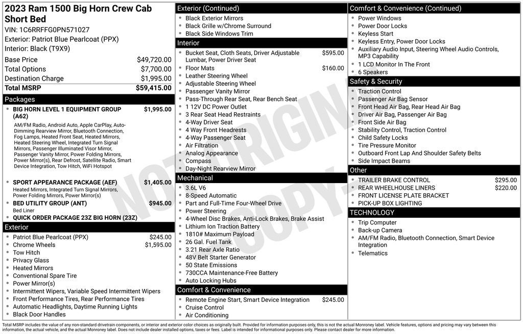 2023 RAM 1500 Big Horn/Lone Star