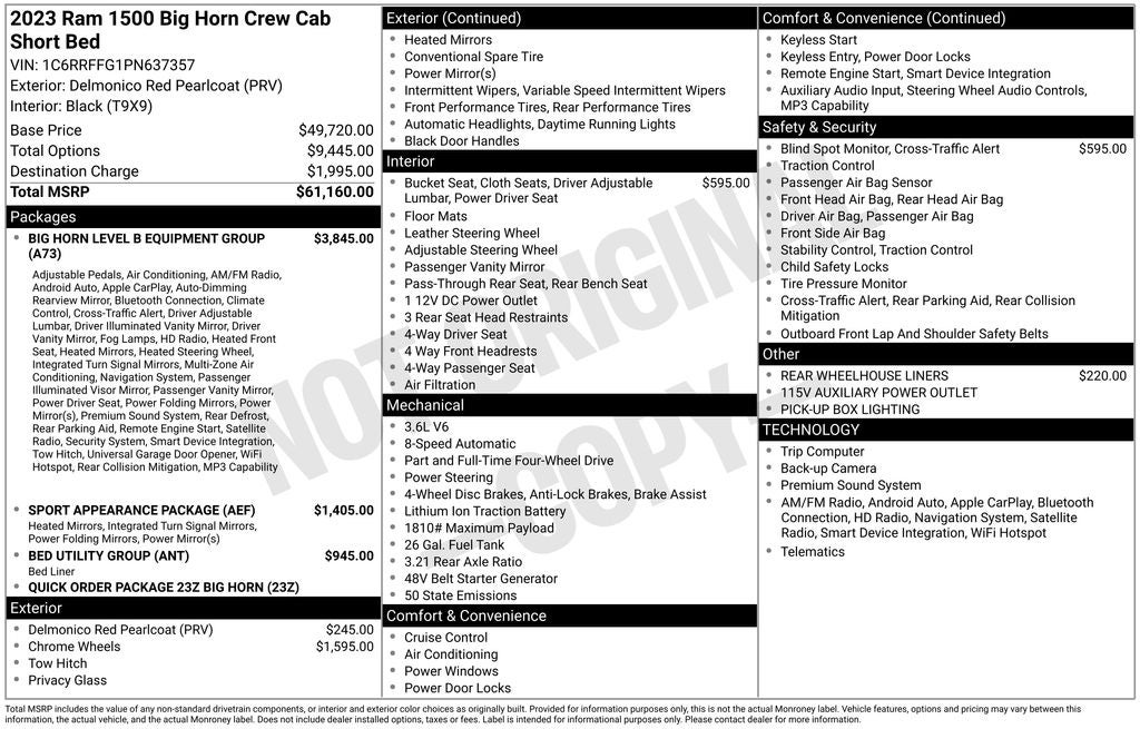 2023 RAM 1500 Big Horn/Lone Star