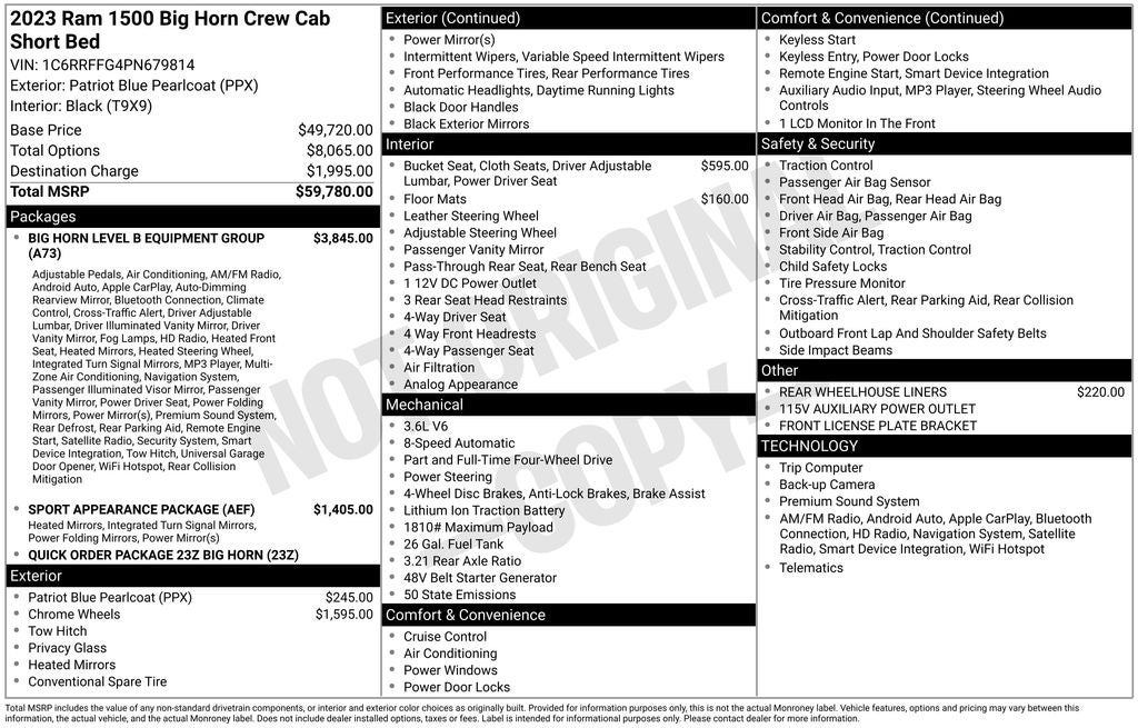 2023 RAM 1500 Big Horn/Lone Star