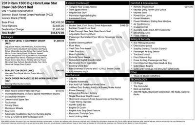 2019 RAM 1500 Big Horn/Lone Star