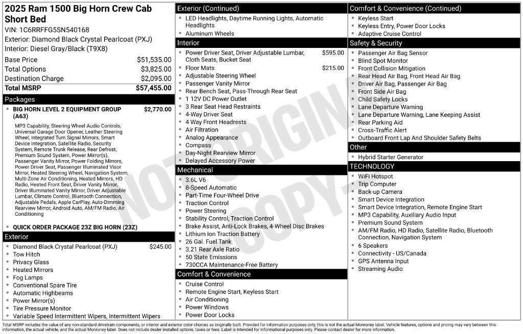 2025 RAM 1500 Big Horn/Lone Star