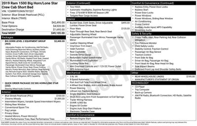 2019 RAM 1500 Big Horn/Lone Star