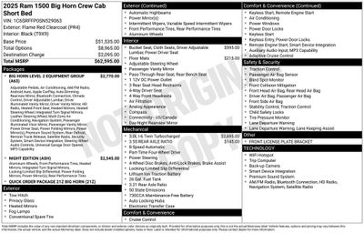 2025 RAM 1500 Big Horn/Lone Star