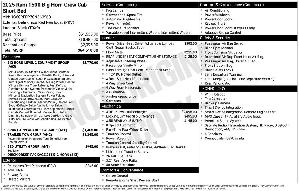 2025 RAM 1500 Big Horn/Lone Star