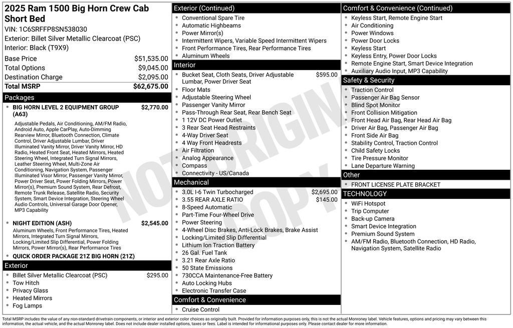 2025 RAM 1500 Big Horn/Lone Star