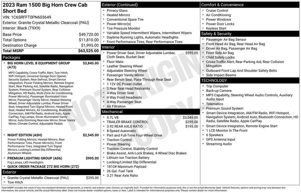 2023 RAM 1500 Big Horn/Lone Star