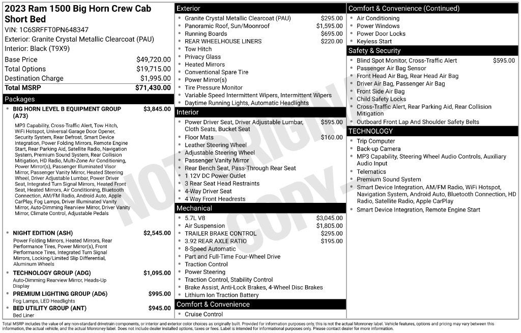 2023 RAM 1500 Big Horn/Lone Star