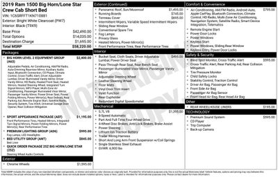 2019 RAM 1500 Big Horn/Lone Star