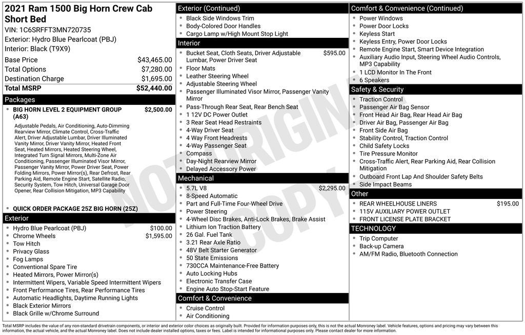 2021 RAM 1500 Big Horn/Lone Star