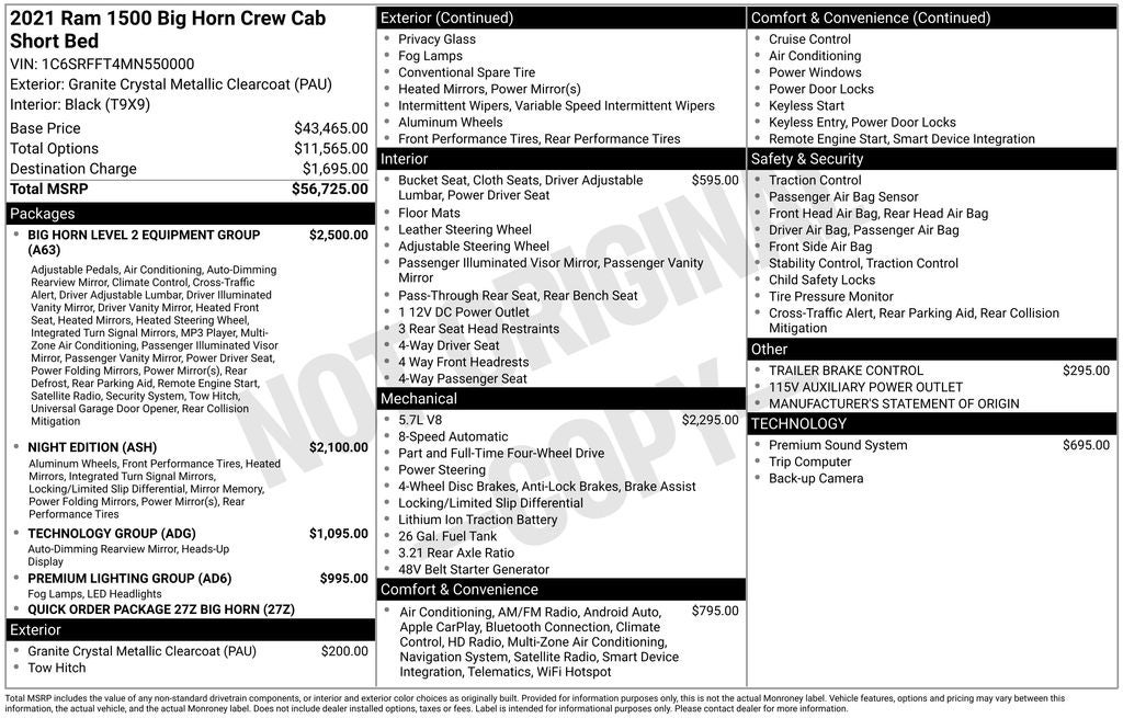 2021 RAM 1500 Big Horn/Lone Star