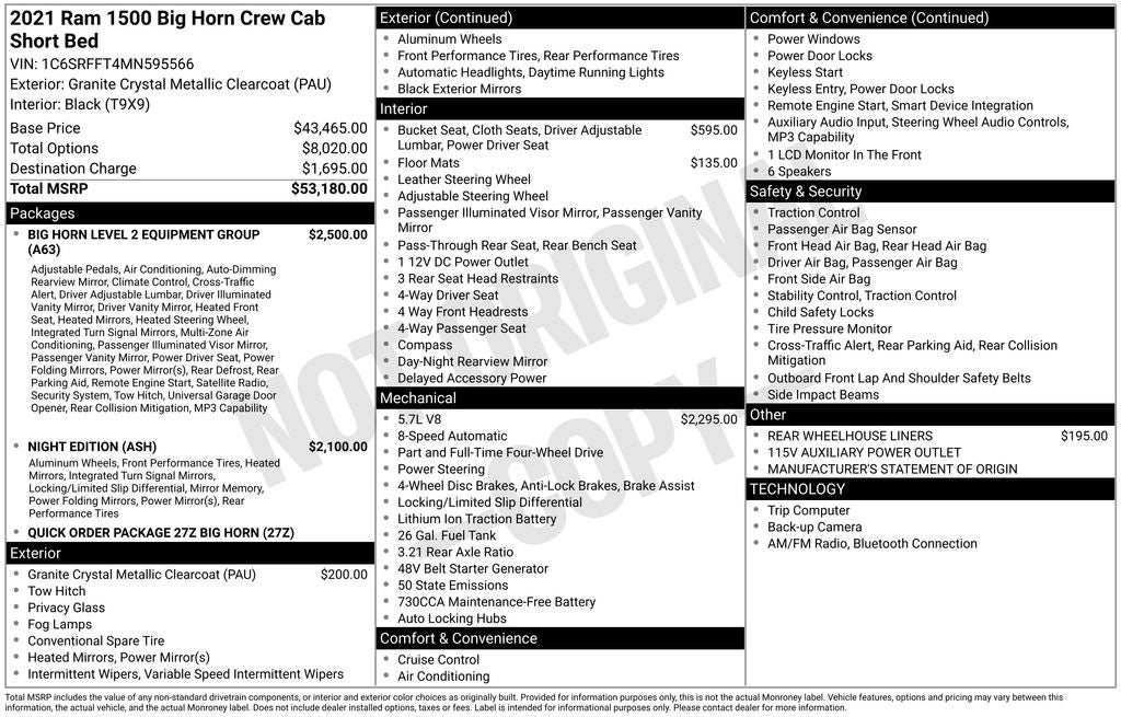 2021 RAM 1500 Big Horn/Lone Star
