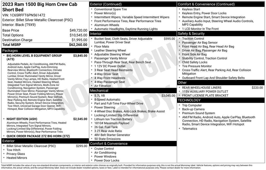 2023 RAM 1500 Big Horn/Lone Star