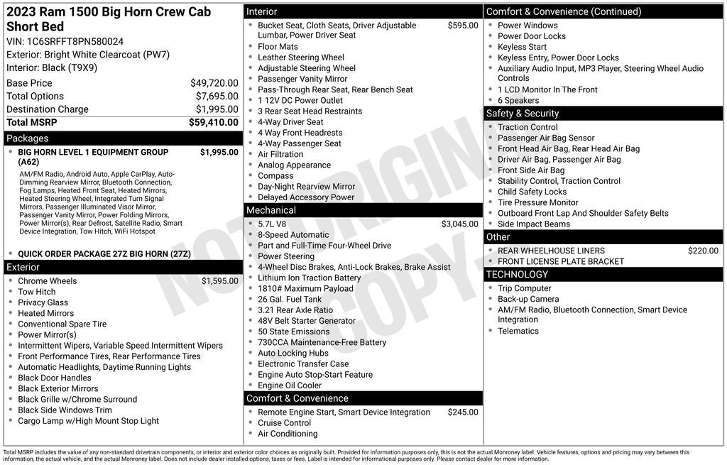 2023 RAM 1500 Big Horn/Lone Star