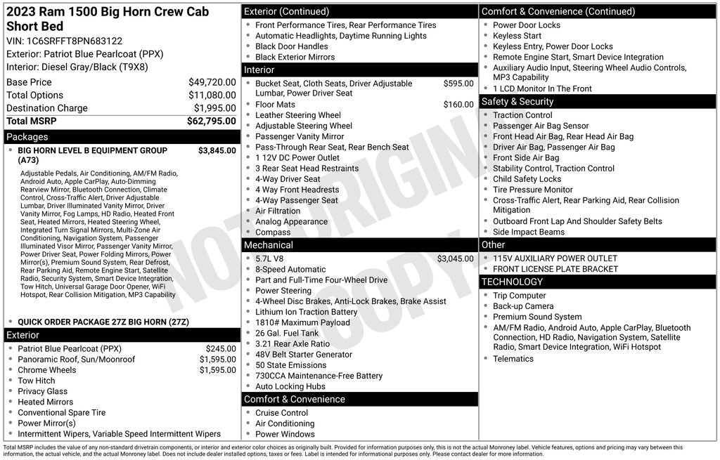2023 RAM 1500 Big Horn/Lone Star