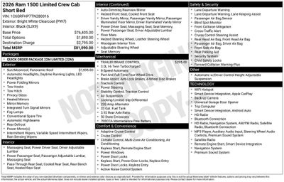 2026 RAM 1500 Limited