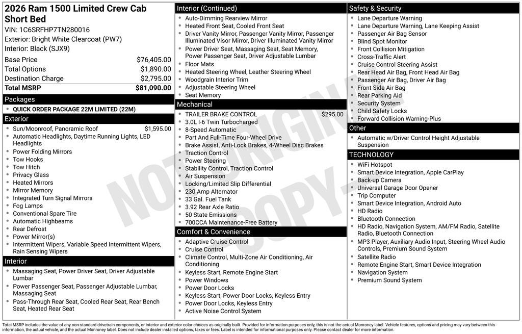 2026 RAM 1500 Limited
