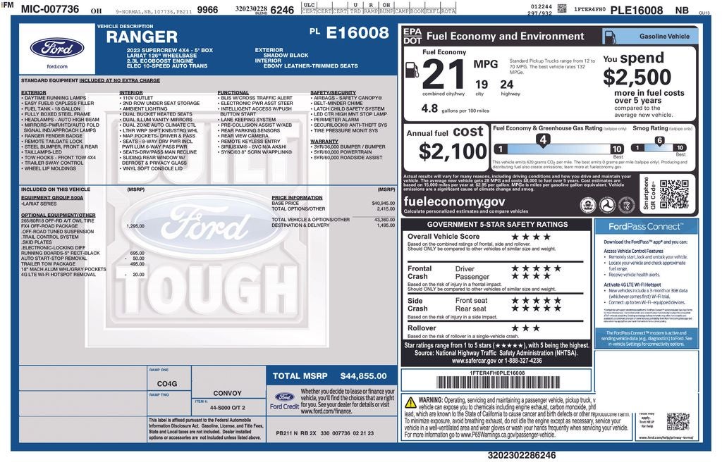 2023 Ford Ranger Lariat