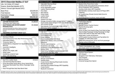 2015 Chevrolet Malibu LT 2LT