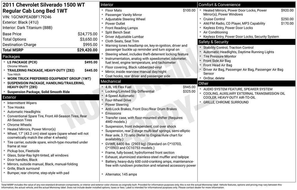 2011 Chevrolet Silverado 1500 Work Truck